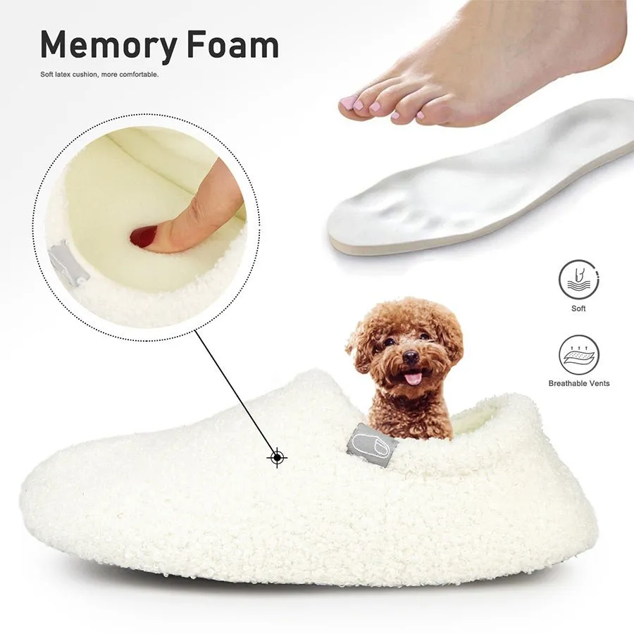Slippers Open Now Women Casual Fluffy House Slippers with Polar Fleece Lining