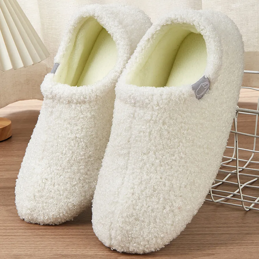 Women Casual Fluffy House Slippers with Polar Fleece Lining Slippers For Narrow Feet
