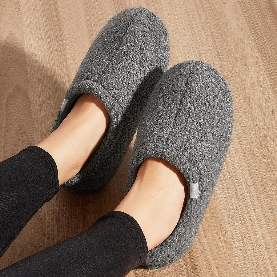 Extra Thick Memory Foam Slippers Women Casual Fluffy House Slippers with Polar Fleece Lining