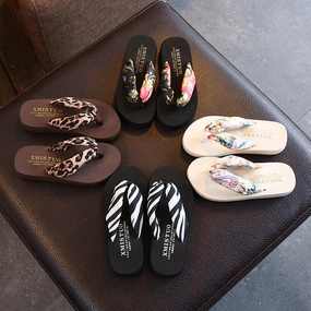 Flip Flop Simulator Codes Floral Beach Sandals Wedge Platform Thongs Slippers Flip Flops Suummer Shose For Women Girls