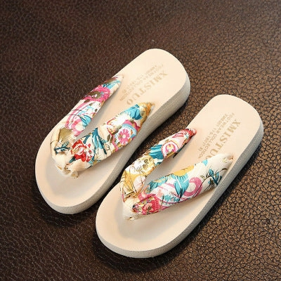 Love And Flip Flops Floral Beach Sandals Wedge Platform Thongs Slippers Flip Flops Suummer Shose For Women Girls