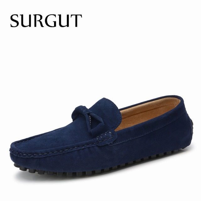 four Season Men Fashion Shoes Slip On Flat Shoes Men Casual Shoes Comfortable Genuine Leather Men Loafers Wrap Flats Shoes