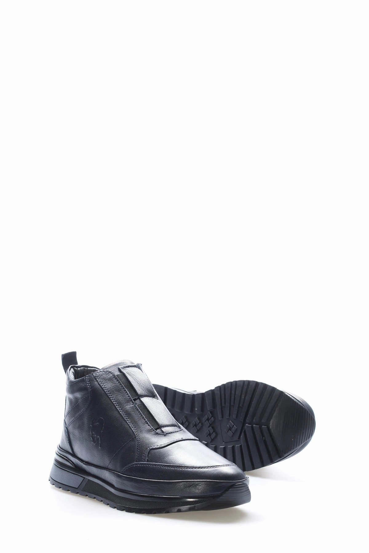 FST Genuine Leather Fur-Lined Men's Casual Boot 856KMA717 Navy Blue - Brockton Earth Spirit Peni Casual Shoe