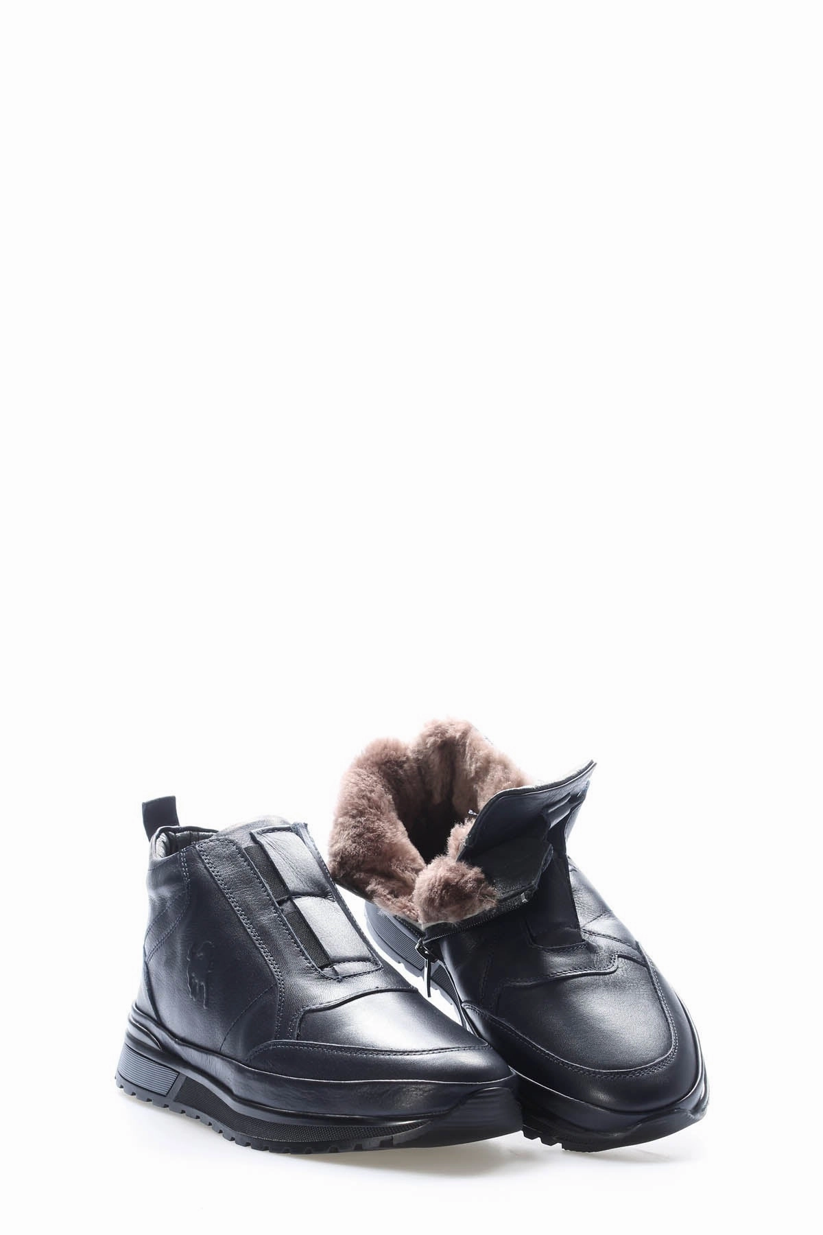 FST Genuine Leather Fur-Lined Men's Casual Boot 856KMA717 Navy Blue - Brockton Izod Slip On Casual Shoe