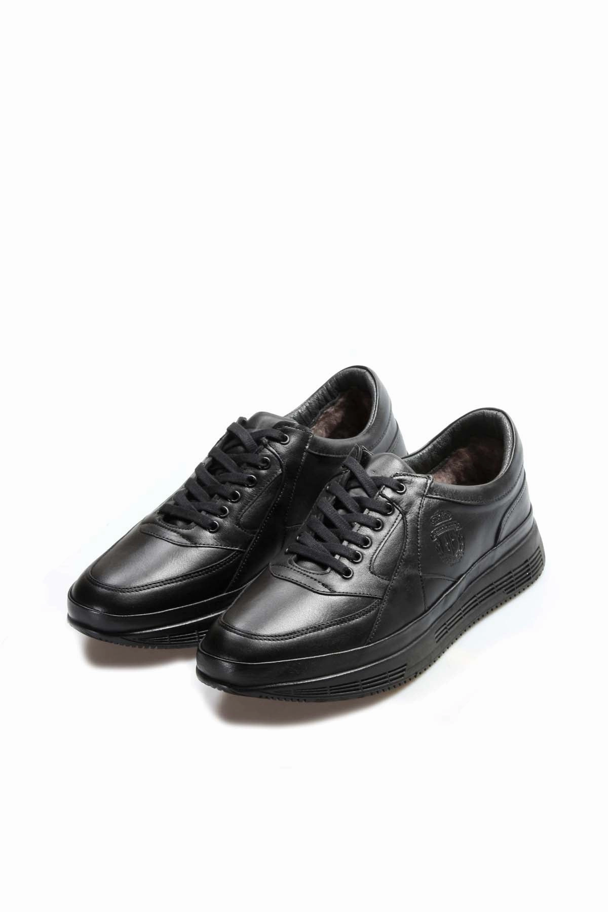 Casual Shoes For Hiking FST Genuine Leather Fur-lined Men's Casual Shoes 722KMA331 Black - Dartford