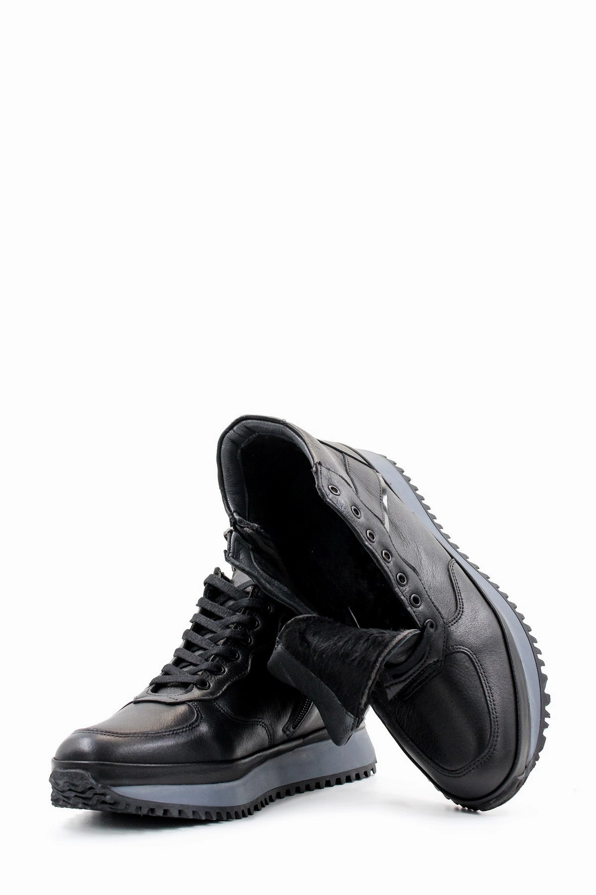 FST Genuine Leather Men's Casual Boot 722SMA876 Black - Portland Men Breathable Casual Shoes