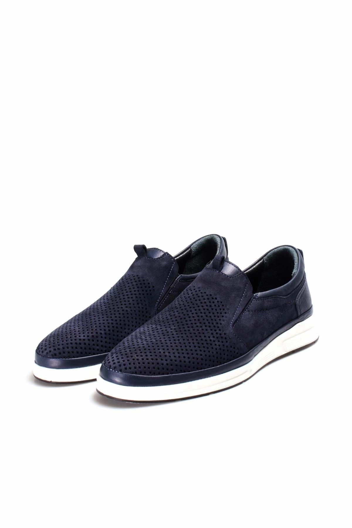 FST Genuine Leather Men's Casual Shoes 711MA440-4041 Navy Blue - Hacienda Heights Casual Shoes Png