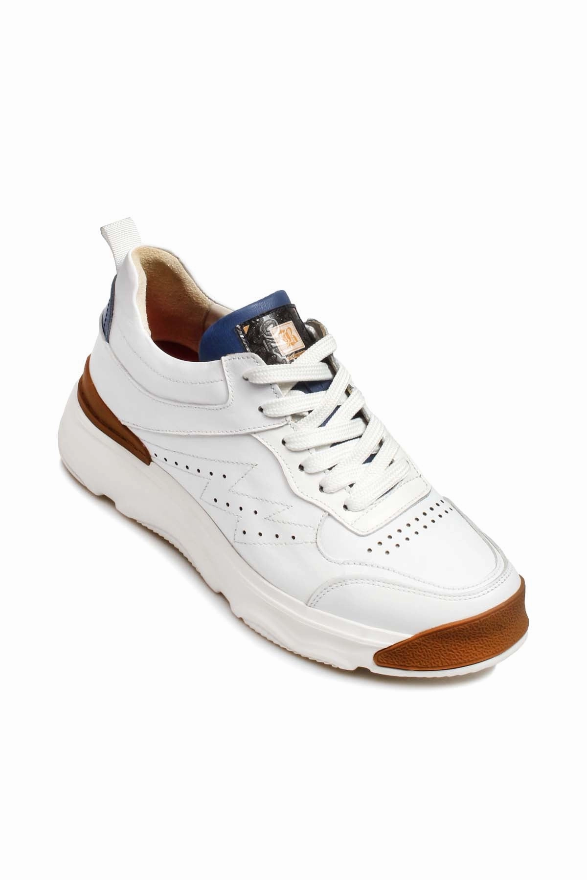 Casual Shoes Polo FST Genuine Leather Men's Casual Shoes 717MA17123 White Blue - Kearns