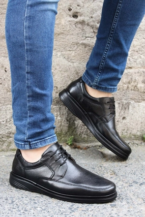 FST Genuine Leather Orthopedic Men's Casual Shoes 815MA1302 Black - Castres Casual Shoes At Walmart