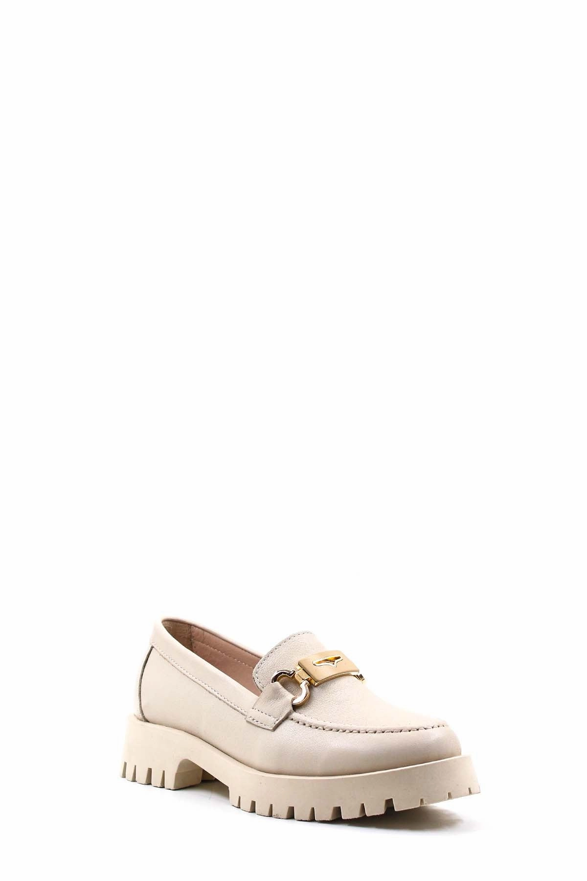 FST Genuine Leather Women's Casual Shoes 581ZA2855 Beige - San Ramon Comfortable Casual Dress Shoe