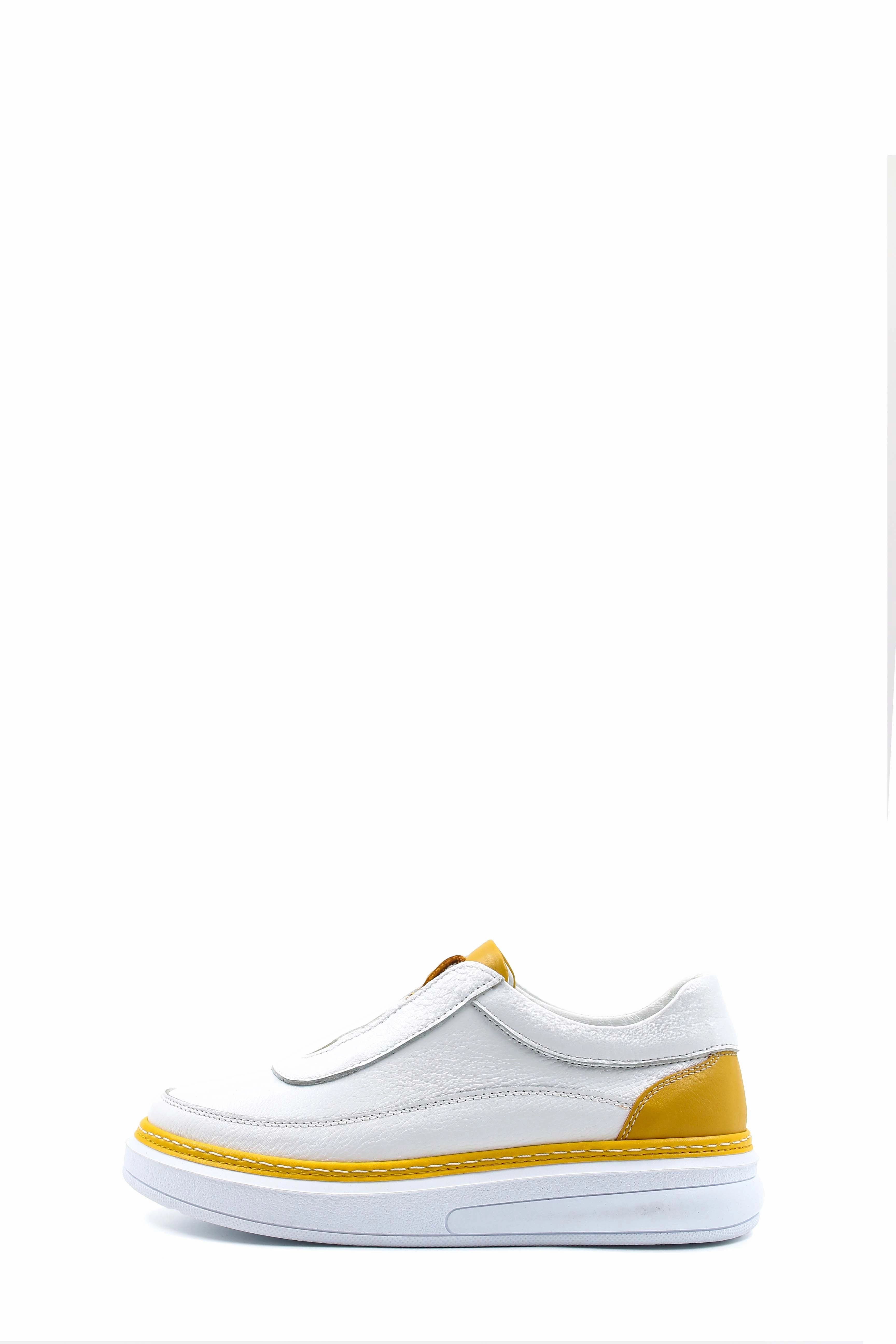 Dmx Comfort Plus Walking Casual Shoes FST Genuine Leather Women's Casual Shoes 583ZA7024 White Yellow - Portsmouth
