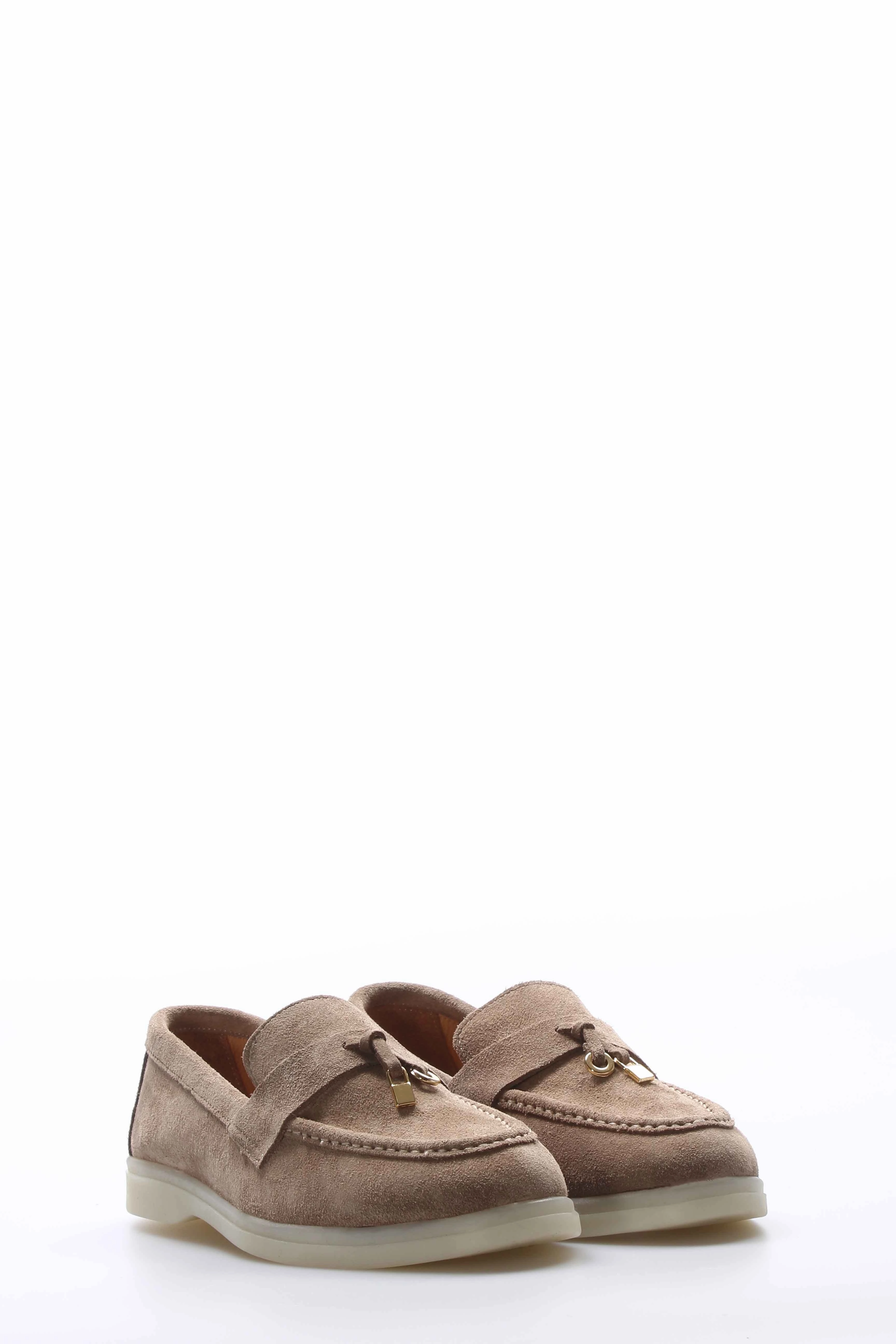 Ferrari Casual Shoes FST Genuine Leather Women's Casual Shoes 733ZA021 Mink Suede - Cary