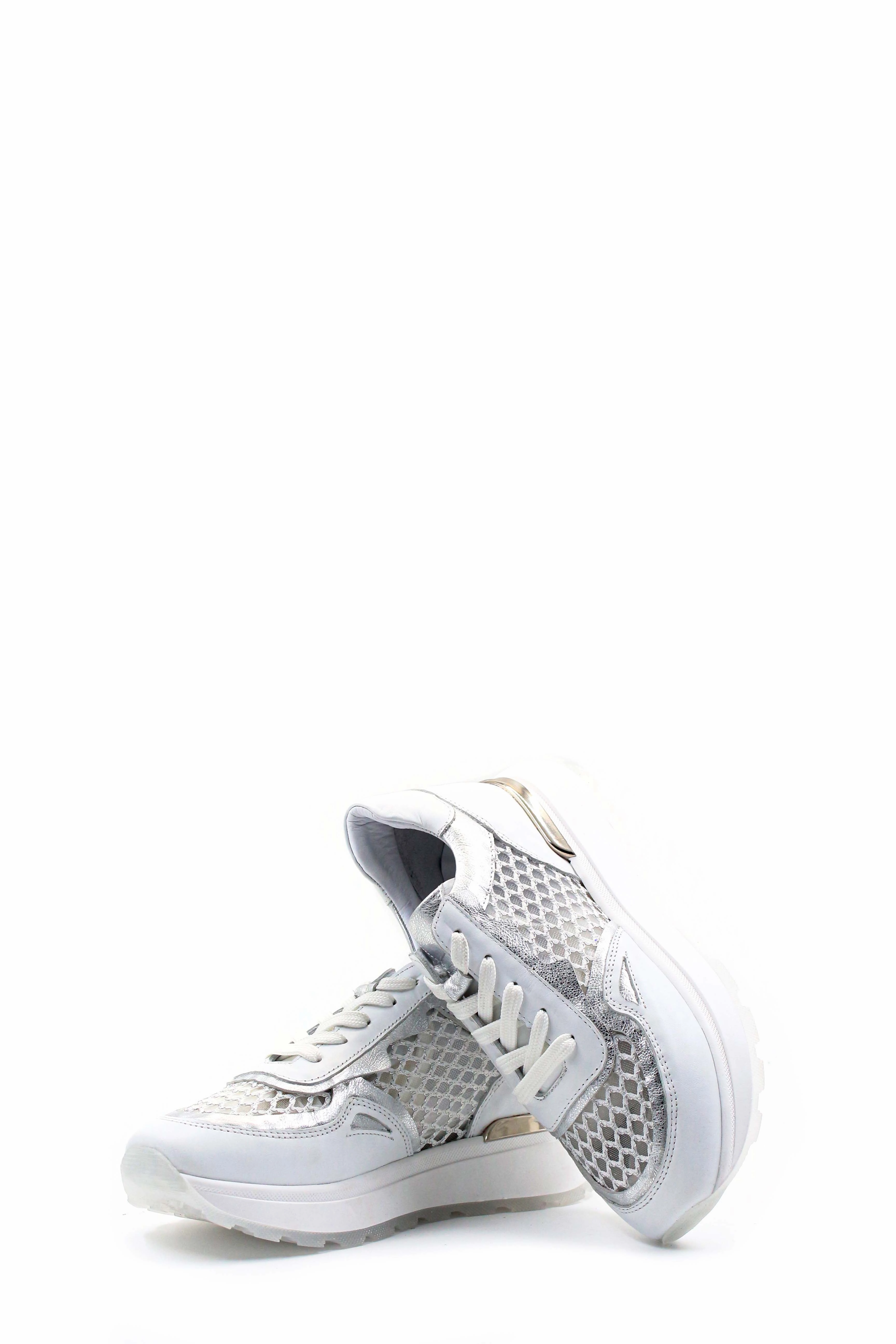 FST Genuine Leather Women's Casual Shoes 757ZA24051 White Silver - Grand Rapids Casual Shoes For Overpronation