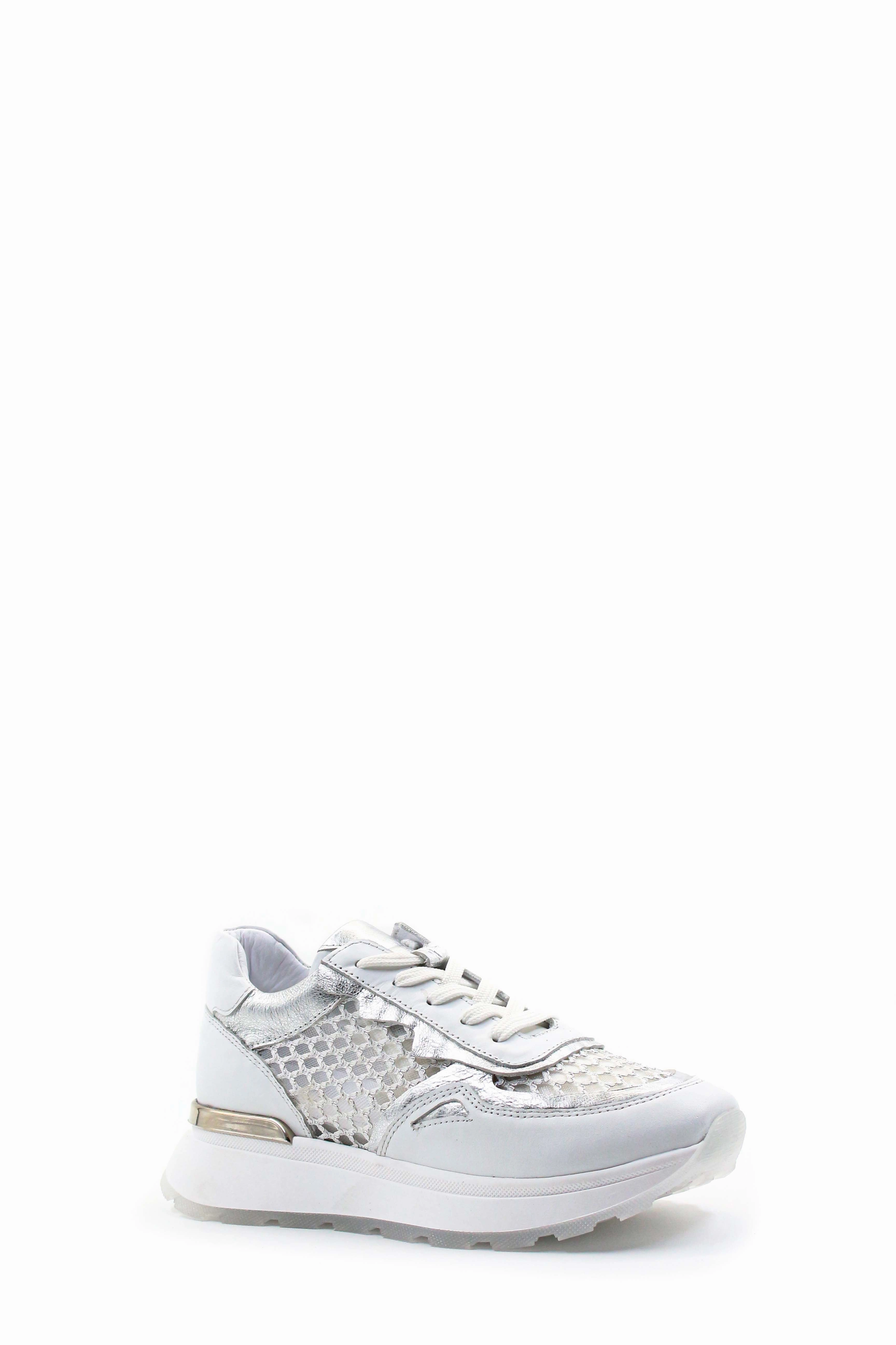 Golf Casual Shoes FST Genuine Leather Women's Casual Shoes 757ZA24051 White Silver - Grand Rapids