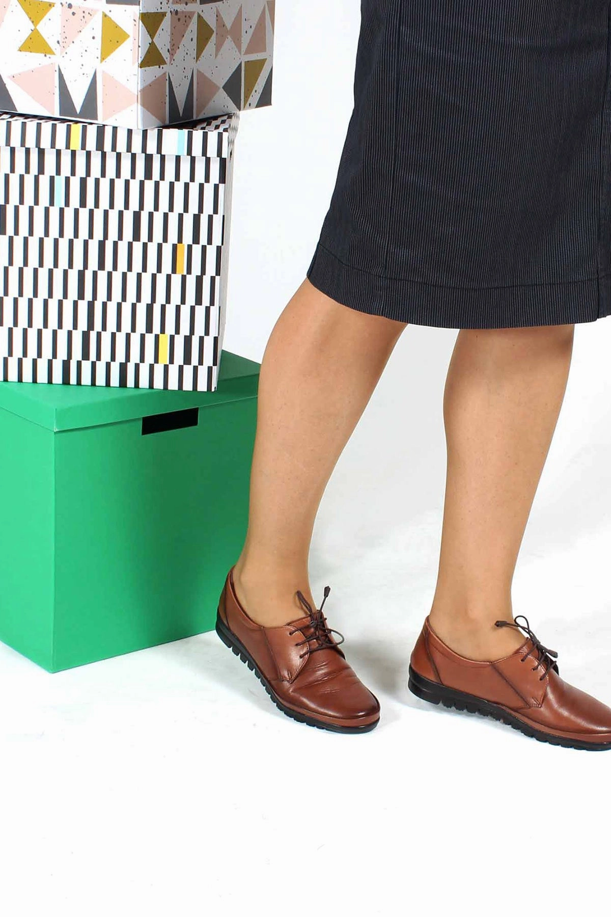 Custom Casual Shoes FST Genuine Leather Women's Casual Shoes 881ZA1026 Brown - Zeist