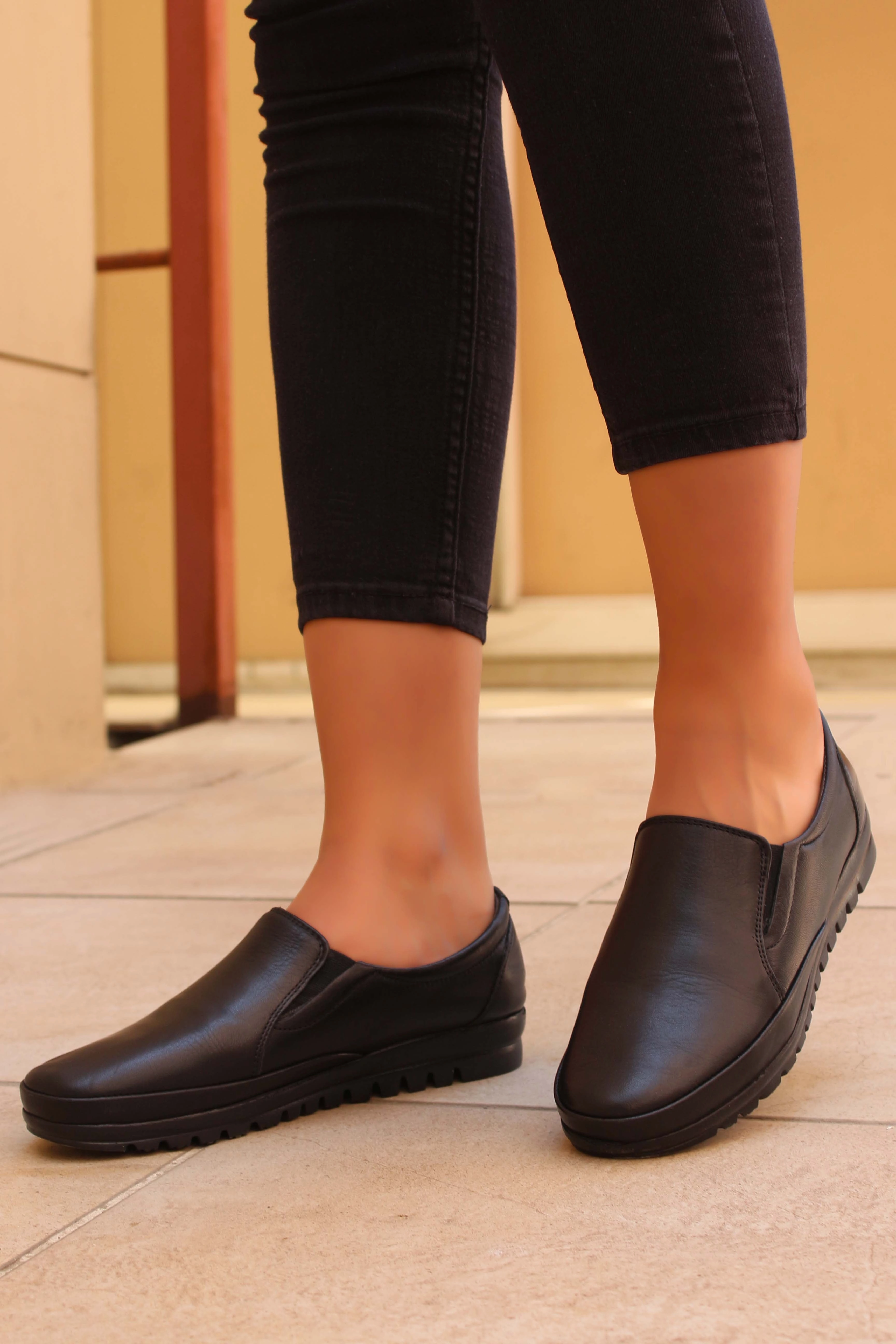 FST Genuine Leather Women's Casual Shoes 881ZA1030 Black - Heroica Nogales Black Casual Work Shoes