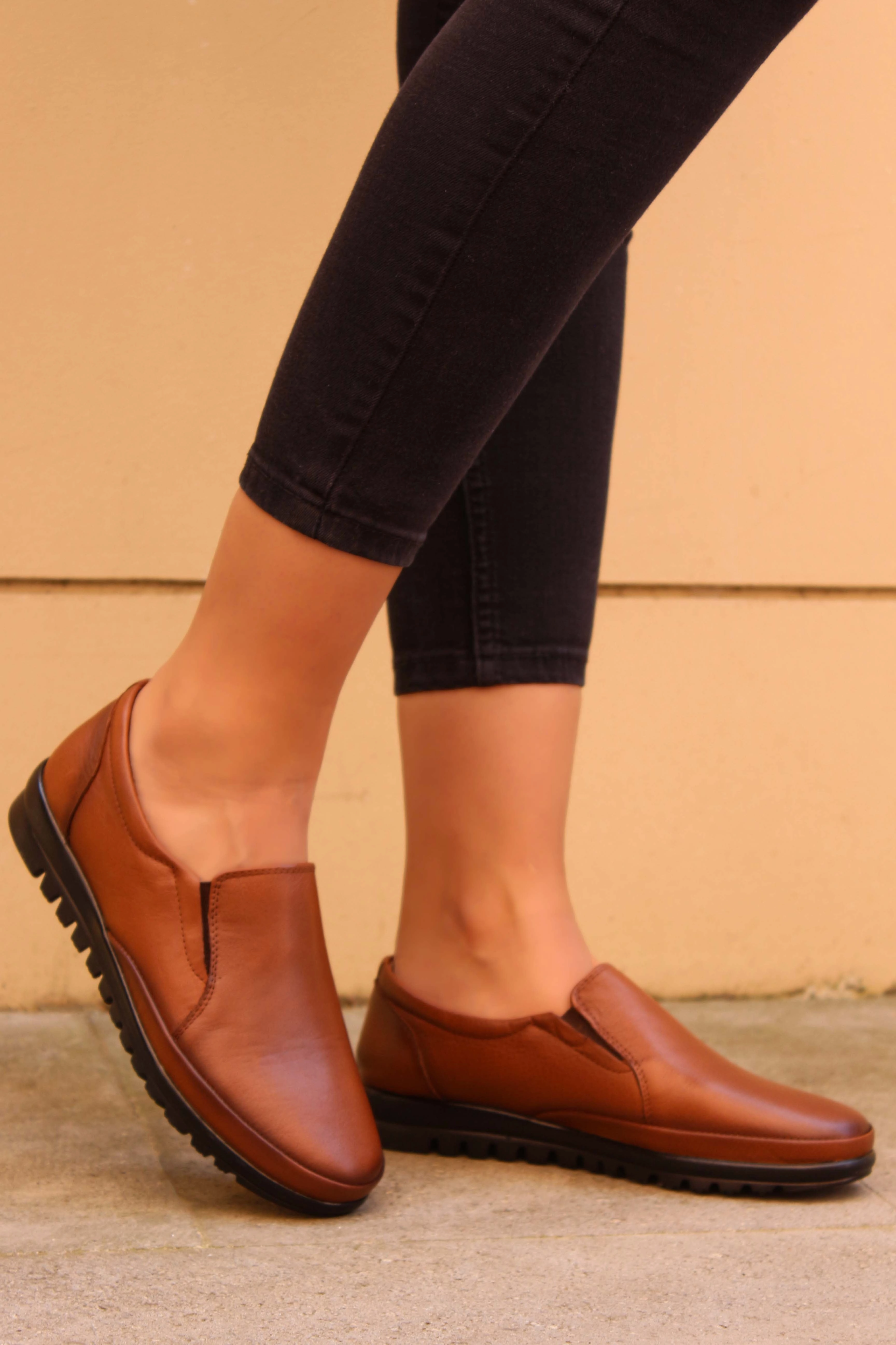 FST Genuine Leather Women's Casual Shoes 881ZA1030 Brown - Luton Appropriate Business Casual Shoes