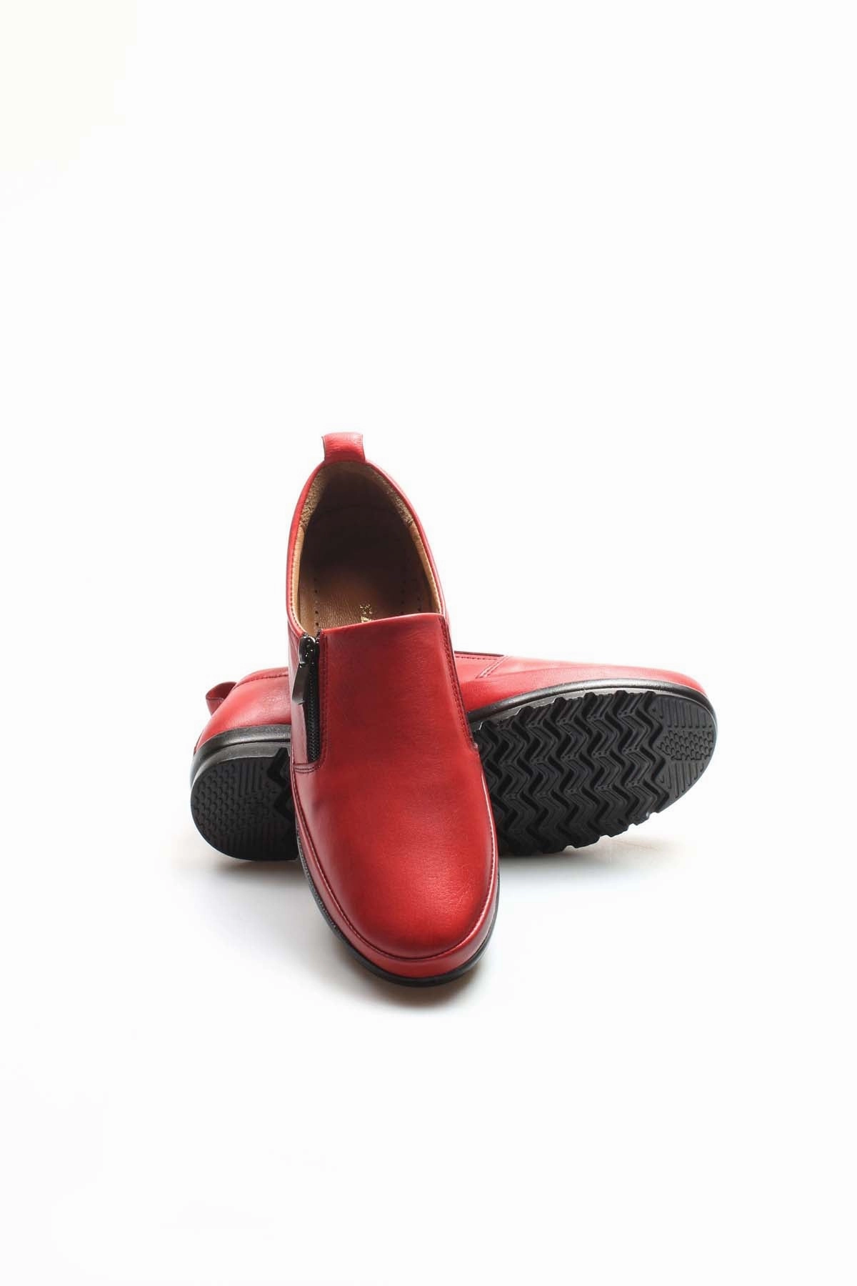 Sneakers Casual Shoes FST Genuine Leather Women's Casual Shoes 881ZA1085 Red - Tuckahoe