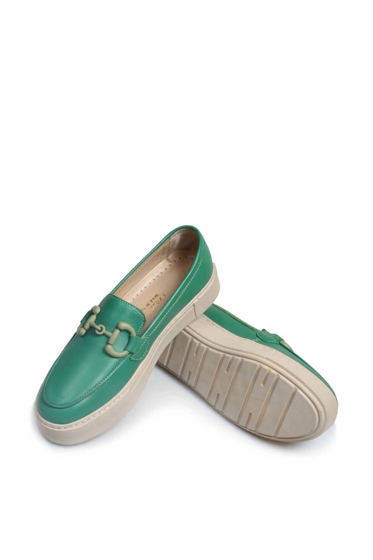 Fall Business Casual Shoes FST Genuine Leather Women's Casual Shoes 881ZA3011 GREEN - Hurst