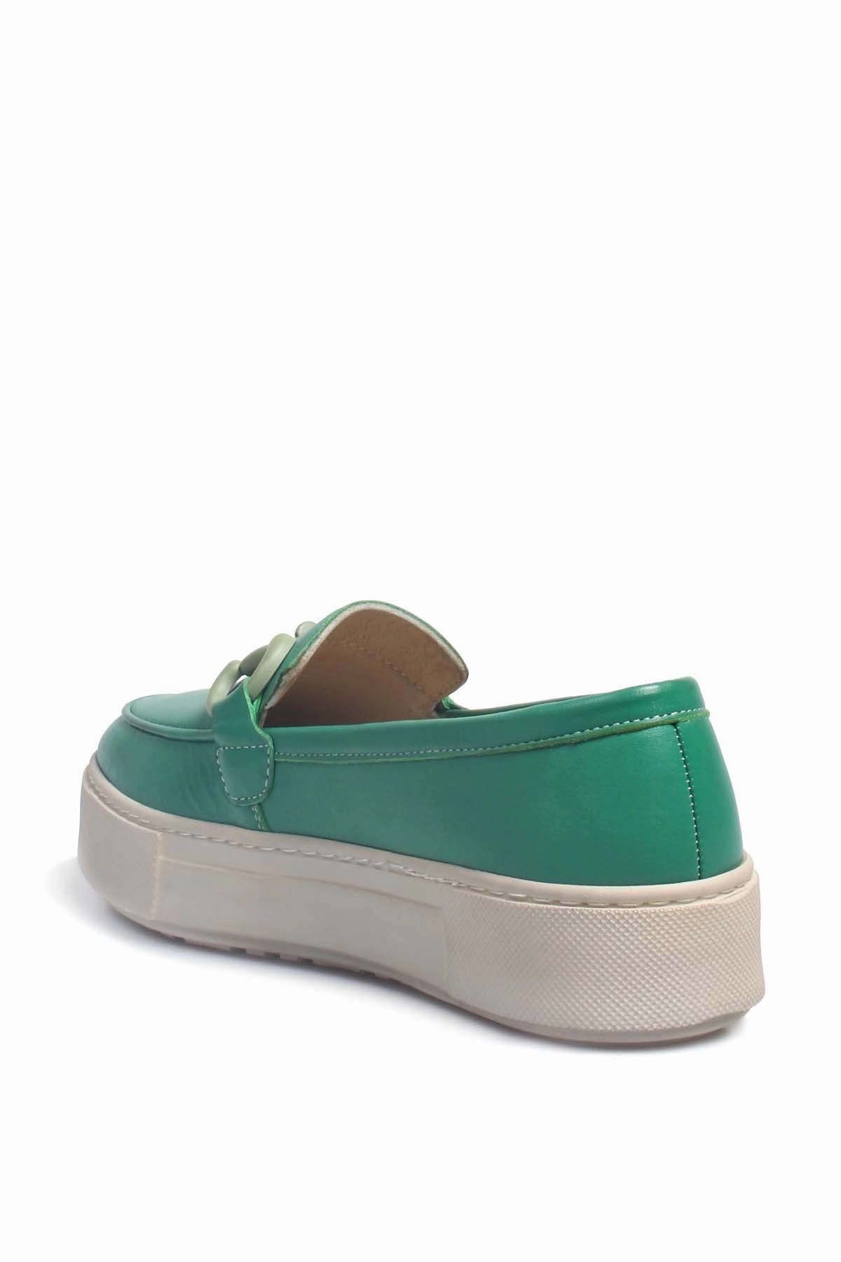 FST Genuine Leather Women's Casual Shoes 881ZA3011 GREEN - Hurst Easy Spirit Shoes Casual