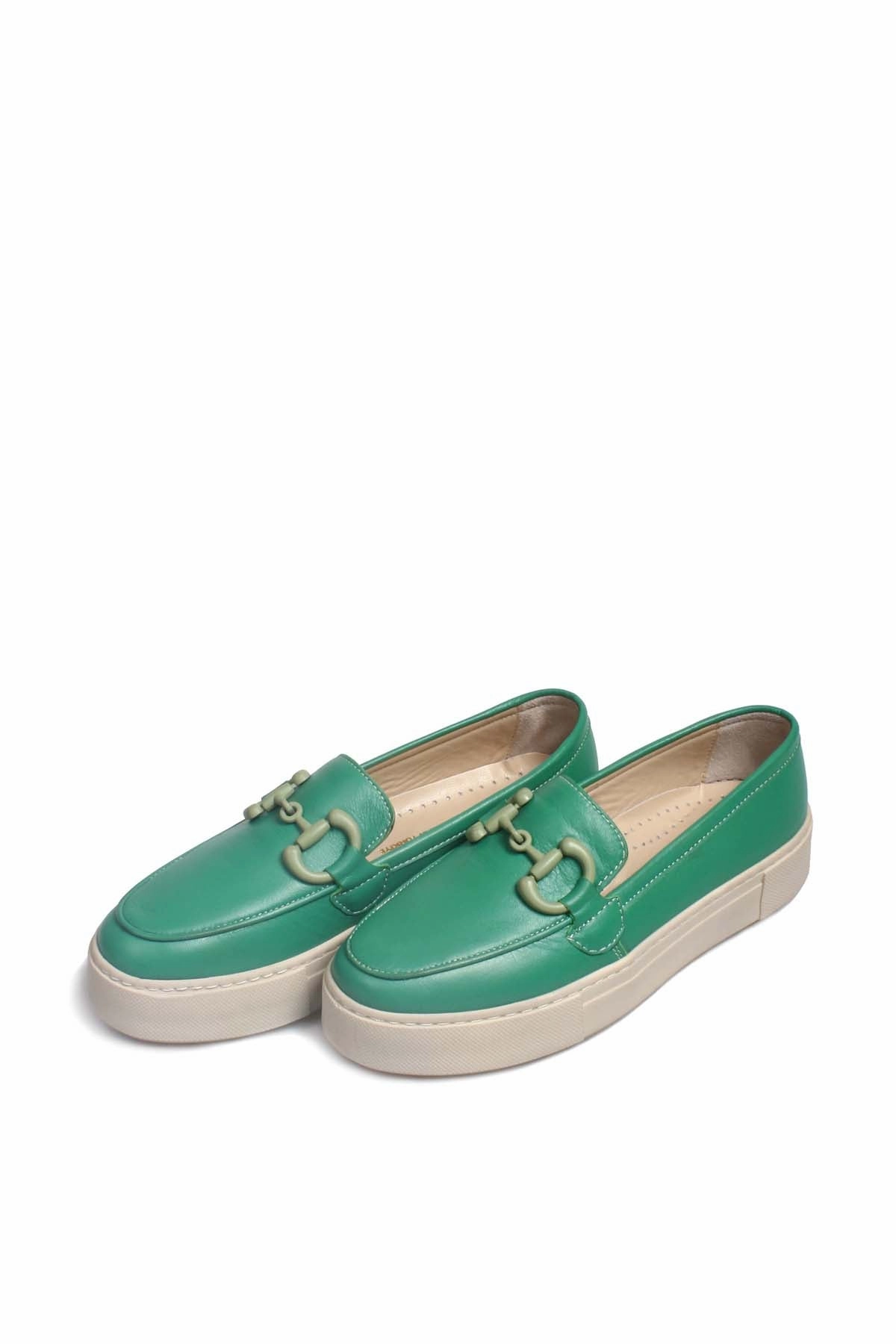 FST Genuine Leather Women's Casual Shoes 881ZA3011 GREEN - Hurst Casual Shoes For Travel