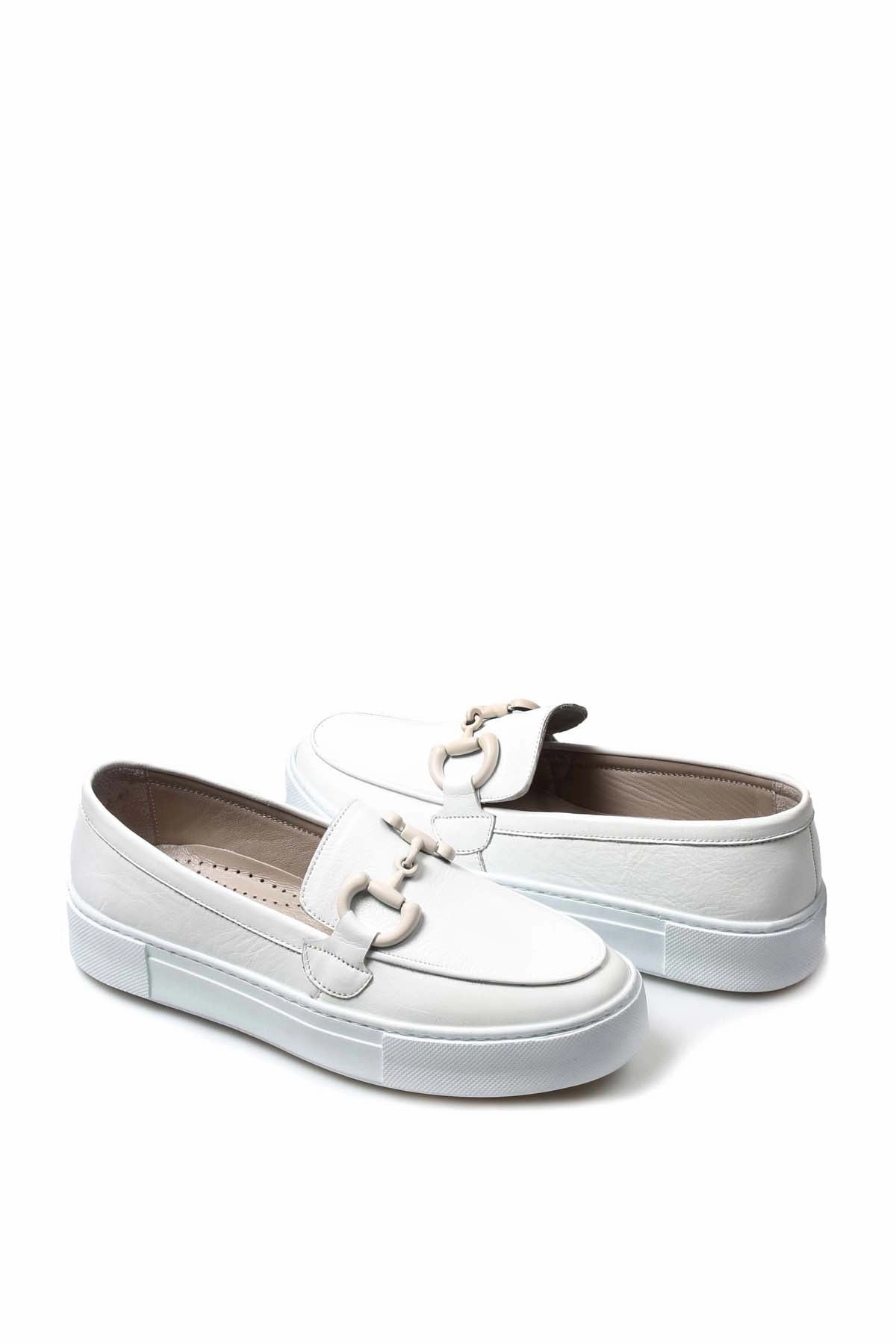 FST Genuine Leather Women's Casual Shoes 881ZA3011 White - Muskogee Comfy Work Shoes Business Casual