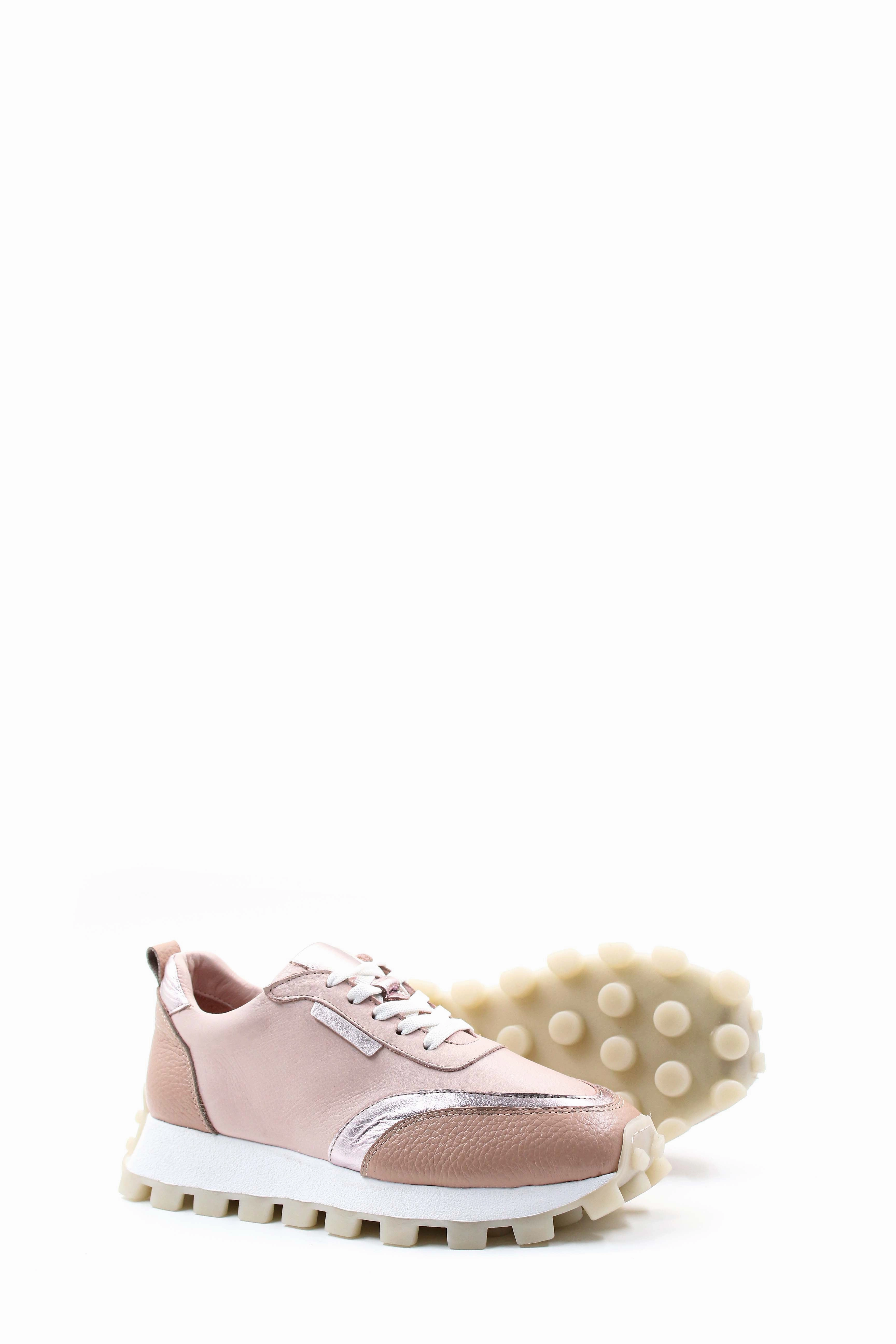 FST Genuine Leather Women's Casual Shoes 916ZA1640 Powder - Ponta Delgada Moc Toe Slip On Shoes