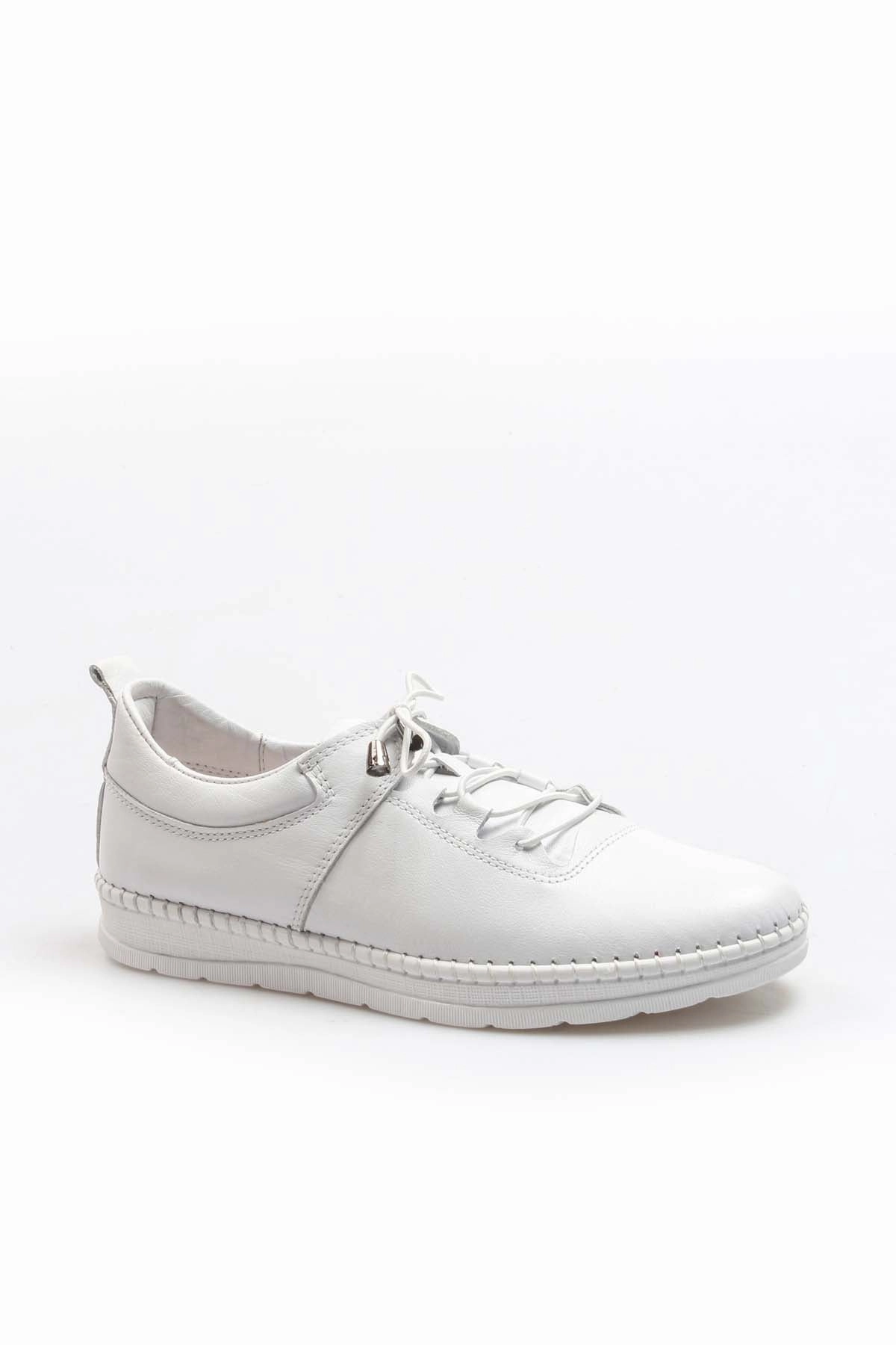 FST Genuine Leather Women's Casual Shoes 934ZA105 White - Corby Business Casual Shoes Wide Feet