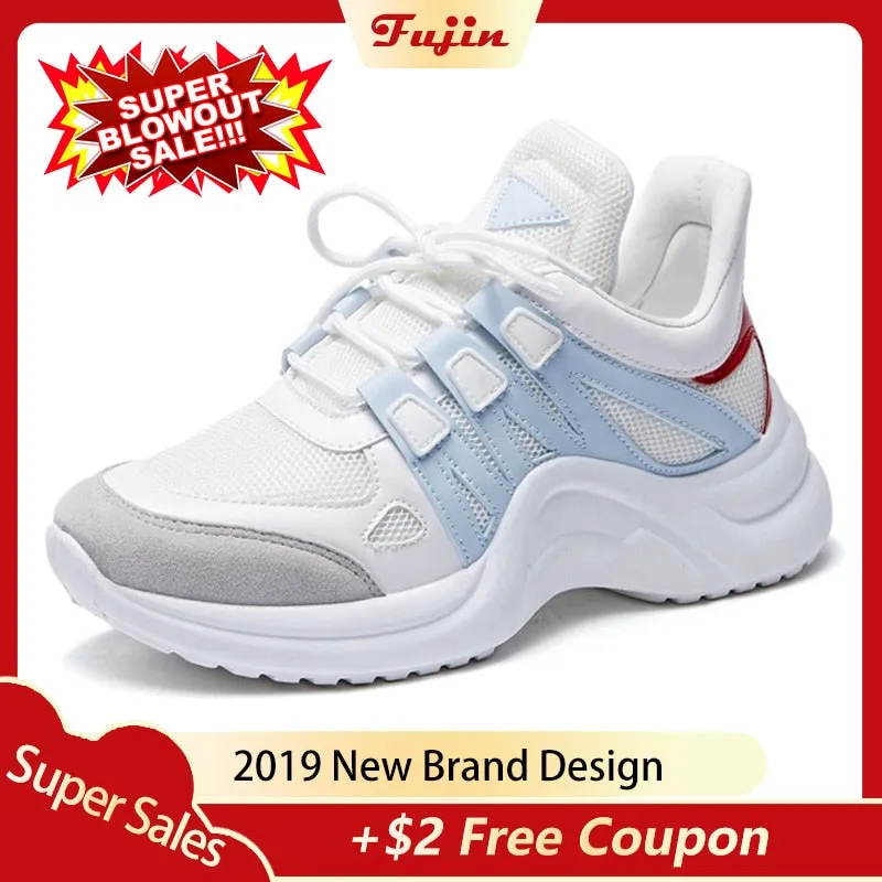Fujin Sneakers Women 2019 Breathable Mesh Casual Shoes Vintage Havana Sneakers Sale