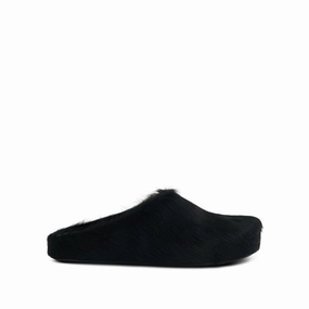 Sandals With Arch Support Plantar Fasciitis Fussbett Long Hair Sabot in Black