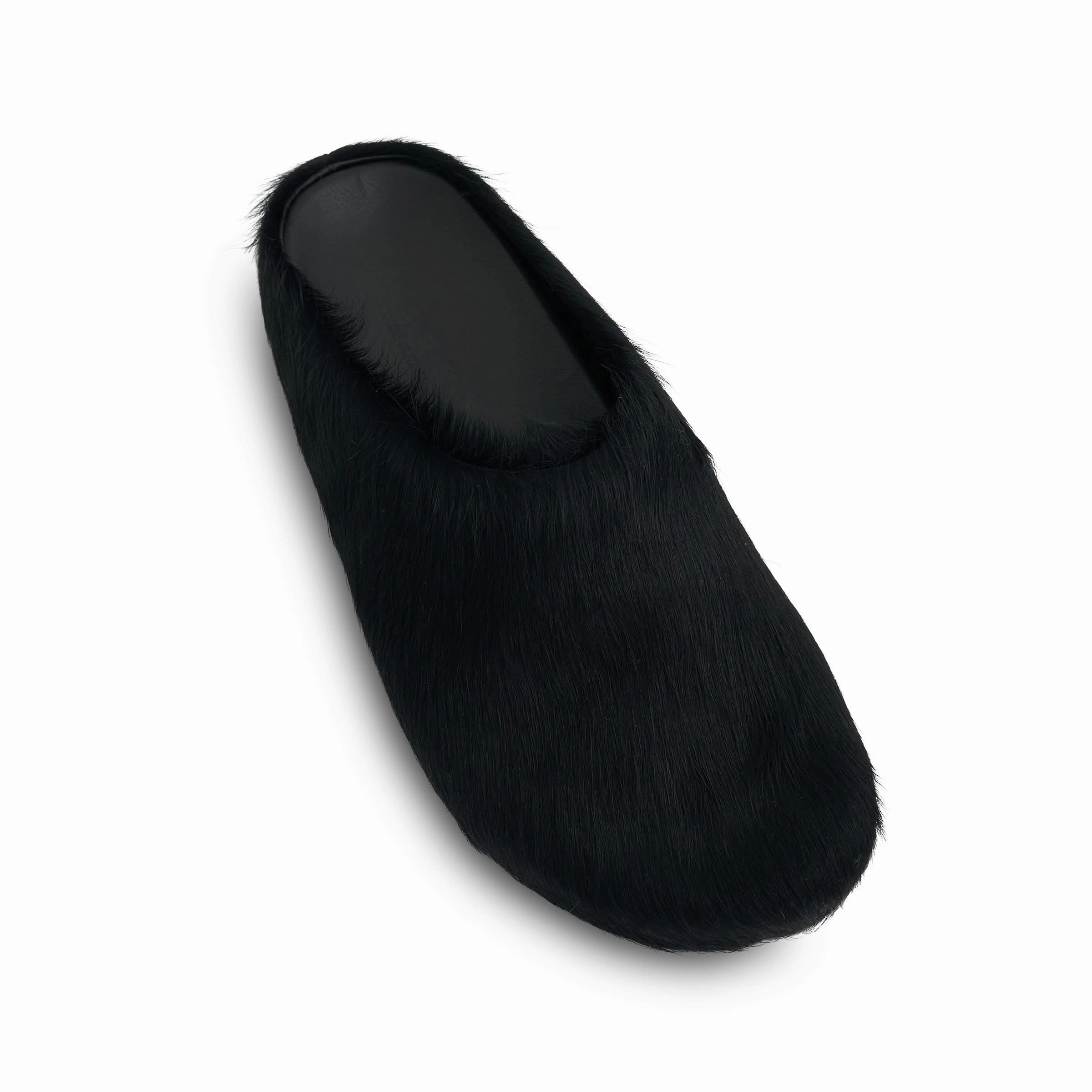 Luxury Sandals Fussbett Long Hair Sabot in Black