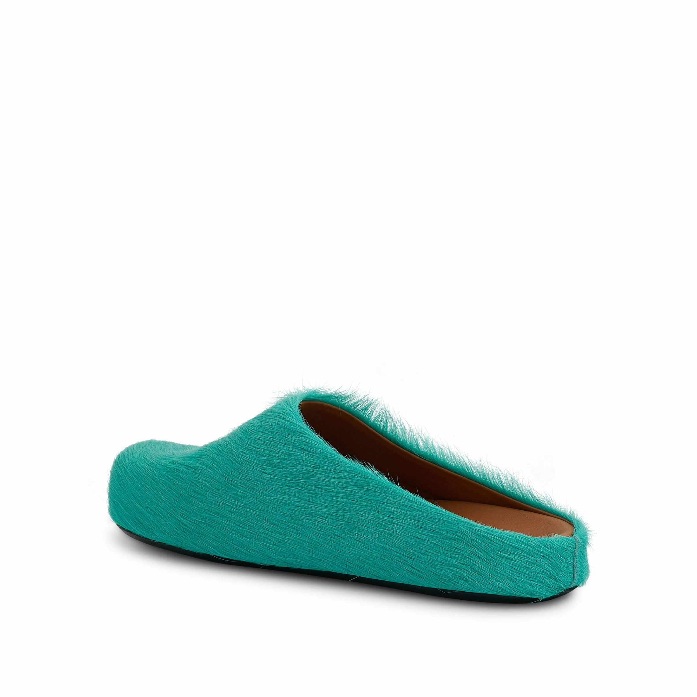 Platform Gladiator Sandals Fussbett Long Hair Sabot in Grass