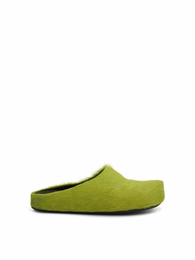 Fussbett Long Hair Sabot in Light Lime Double G Sandals