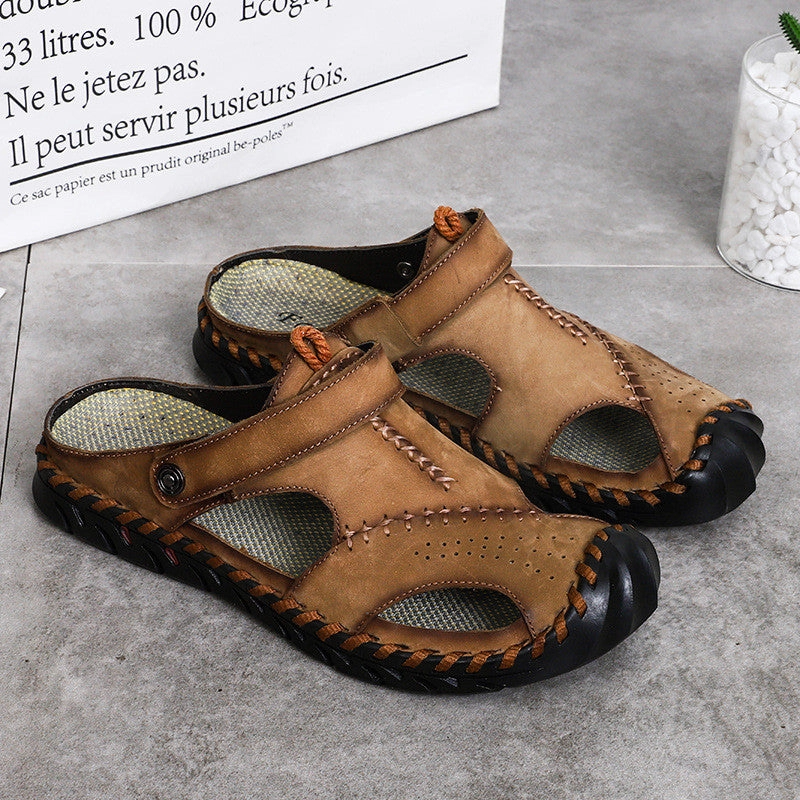 Zodiac Sandals Gabriel - Men Super Soft Leather Summer Sandals Breathable Slip on