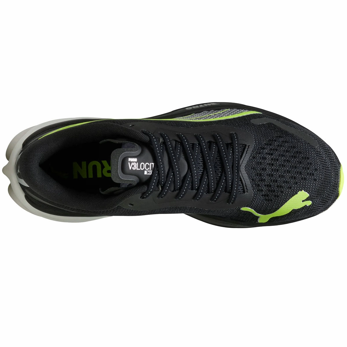 Puma Velocity Nitro 3 Running Shoes - Mens - Black/Yellow Alert Puma Cricket Shoes