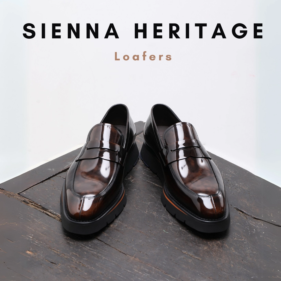 Sienna Heritage Loafers-Italian Formal Men's Black Dress Shoes Boat Shoe Loafers