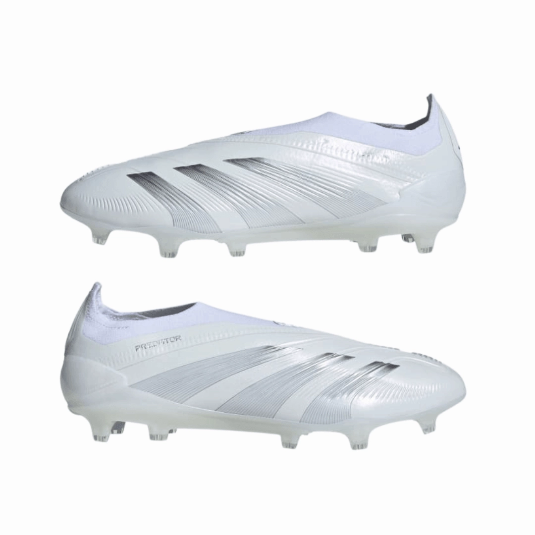 Adidas  - Predator 24 Elite Laceless Fg  - Cloud White/ Silver Metallic/ Cloud White Adidas Hamburg Shoe