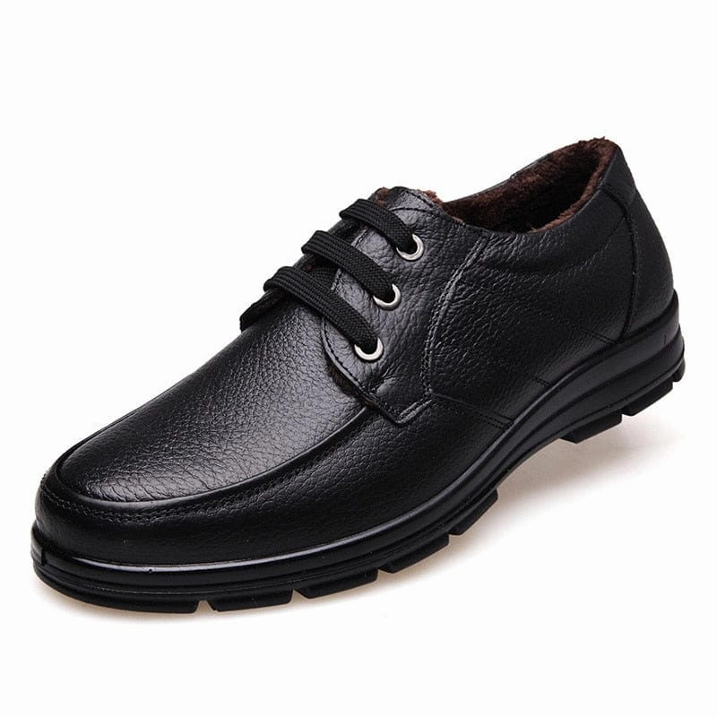 Genuine Leather Shoes Men Winter Shoes Brand Footwear Warm Shoes Plush Mens Casual Shoes Male High Quality Cowhide Loafers KA444 Discount Loafers