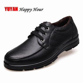Genuine Leather Shoes Men Winter Shoes Brand Loafers Warm Plush Leather Loafers Mens Casual Shoes Male High Quality Black A444 Praying Praying Loafers