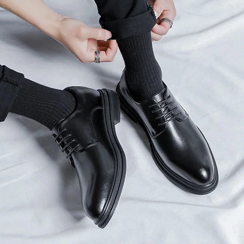 Genuine Leather Shoes Men Brogues Business Footwear Flat Pocket Flats Shoes