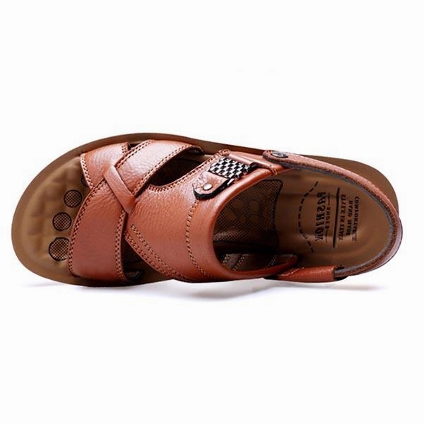 Timb Slippers Men's Genuine Leather Casual Non-Slip Sandals Beach Slippers Shoes