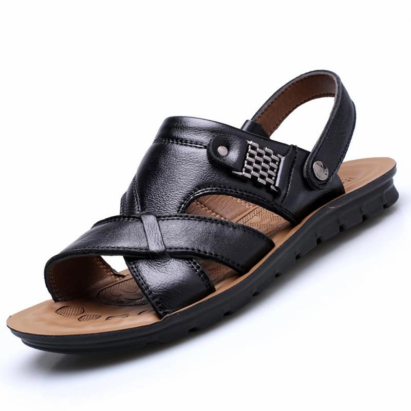 Men's Genuine Leather Casual Non-Slip Sandals Beach Slippers Shoes Tabitha Slippers