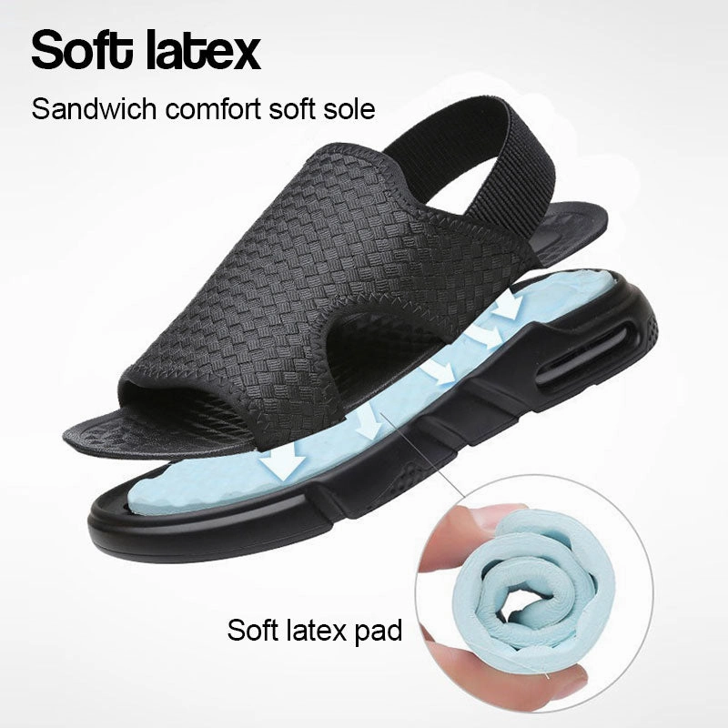 Soft Sole Black Woven Summer Sandals Sandals Aruba All Inclusive