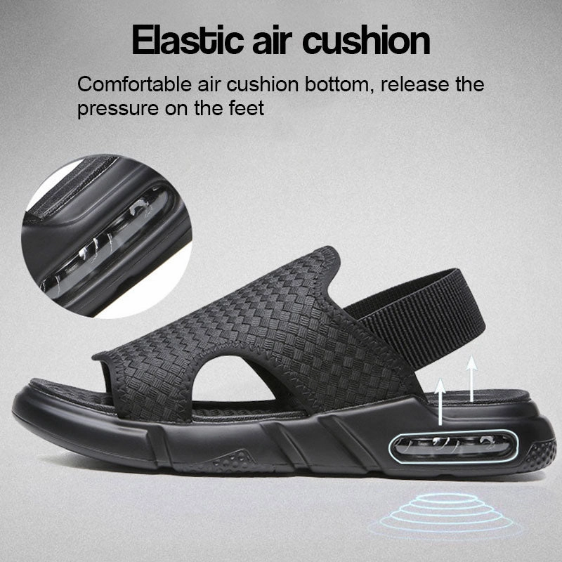 Jelly Sandals Soft Sole Black Woven Summer Sandals