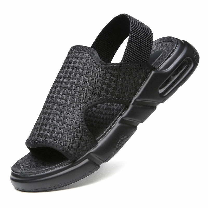Freef Sandals Soft Sole Black Woven Summer Sandals
