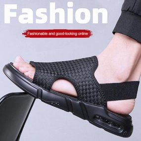 Shoes Sandals Platform Soft Sole Black Woven Summer Sandals