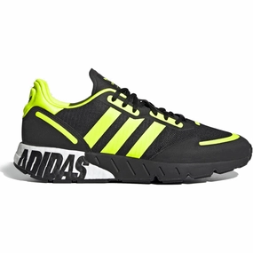 Adidas Mellow Shoes Adidas Men's ZX 1K Boost Shoes - Core Black / Solar Yellow / Matte Silver