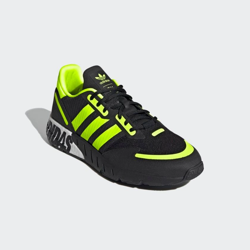 Pharrell Shoes Adidas Adidas Men's ZX 1K Boost Shoes - Core Black / Solar Yellow / Matte Silver