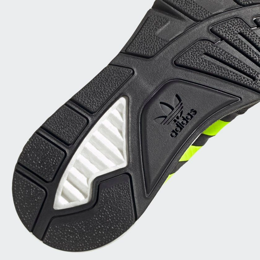 Adidas Shoes Glow In The Dark Adidas Men's ZX 1K Boost Shoes - Core Black / Solar Yellow / Matte Silver