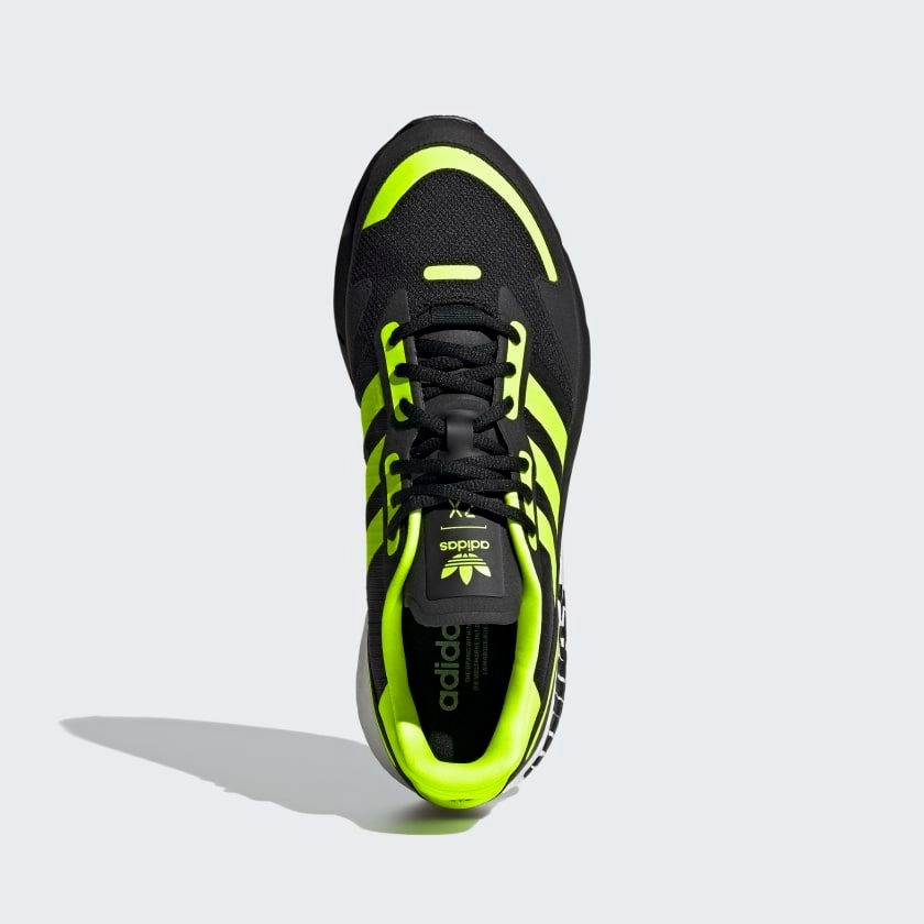 Adidas Big Shoes Adidas Men's ZX 1K Boost Shoes - Core Black / Solar Yellow / Matte Silver